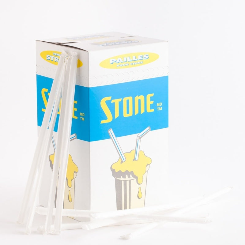 10" Super Jumbo Straw White Wrapped 083300 - 300/Pack