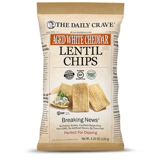 The Daily Crave Aged White Cheddar Lentil Chips 8 x 120g