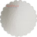 silver scalloped thin cake pads