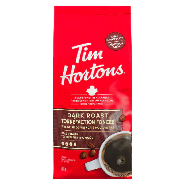 Tim Hortons - Dark Roast Fine Grind Coffee - 6 x 300g