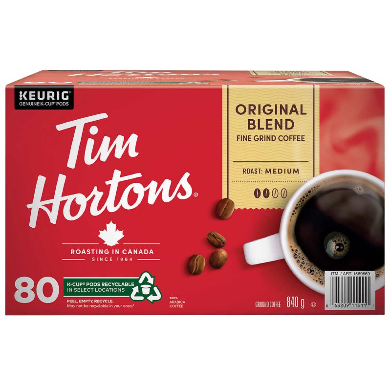Tim Hortons - Single-serve K-Cup Pods - Pack of 80