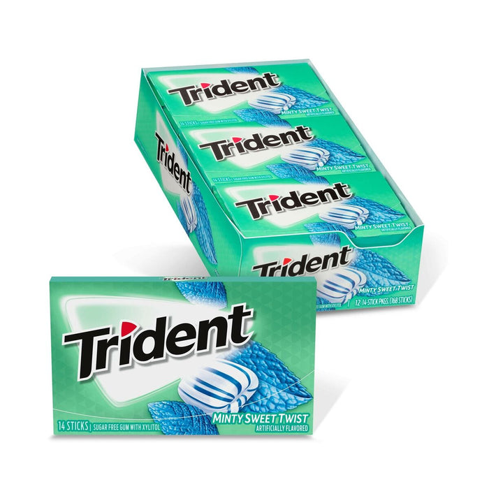 Trident - Minty Sweet Twist Sugar Free Gum 14 Sticks - 12 Pack