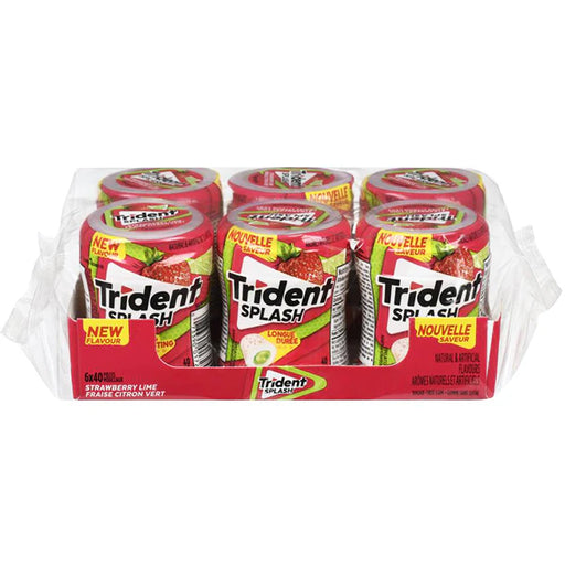 Trident - Splash Strawberry Lime Gum Bottle 40 Pcs - 6 Packs