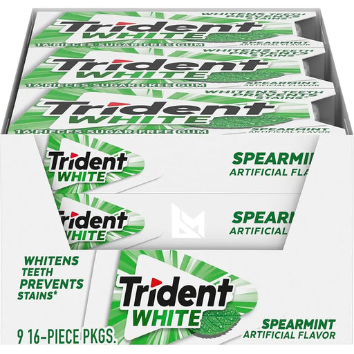 Trident - White Spearmint Sugar Free Gum 16 Pcs - 9 Packs