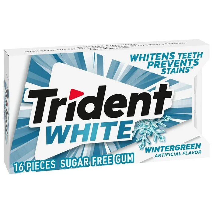 Trident - White Wintergreen Sugar Free Gum 16 Pcs - 9 Packs