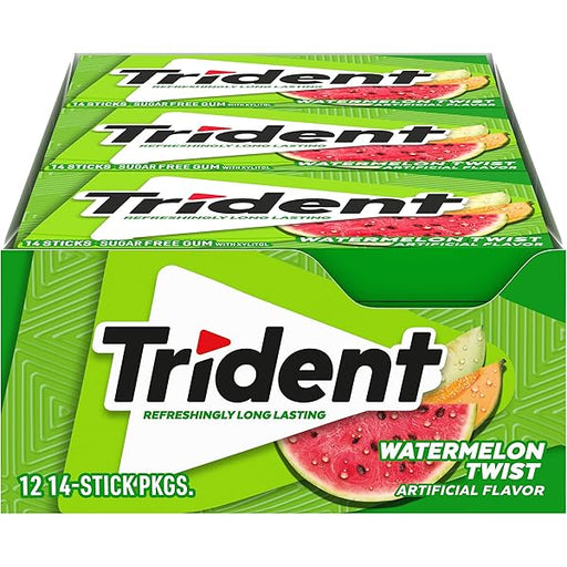 Trident  Watermelon Twist Sugar Free Gum 14 Sticks -12 Packs