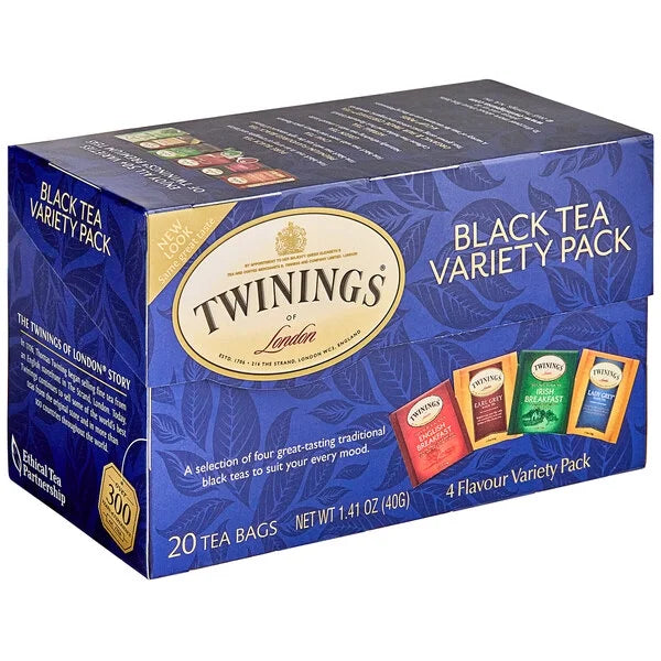 Twinings  - Black Tea Variety Pack Tea Bags - 6 x 20 Ct