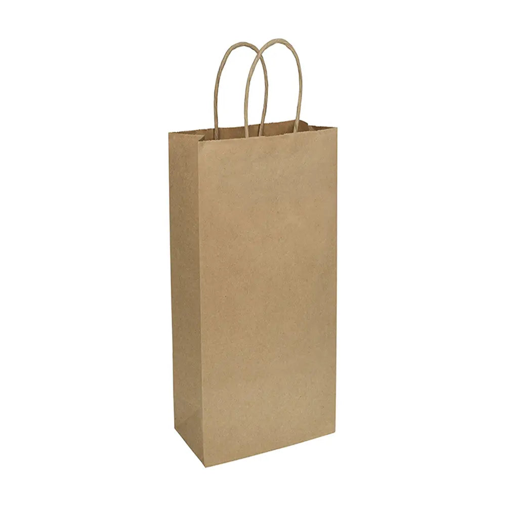 Buy Kraft Paper Wine Spirit Bags with Handle 5.5x3.5x13 250 Case Bulk Mart