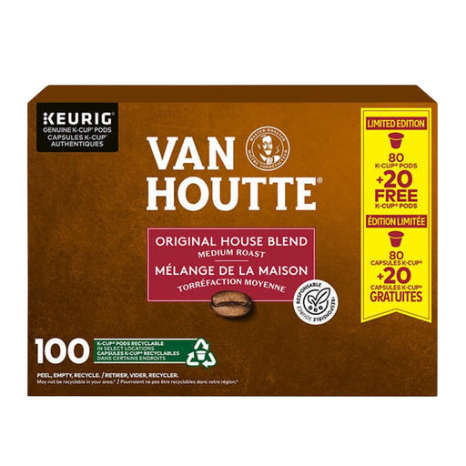Van Houtte Original House Blend Coffee K-Cup Pods - Pack of 100