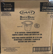 Dart - 12 Oz Tamper Evident Snack Cups With Flat Lid - 250/Case