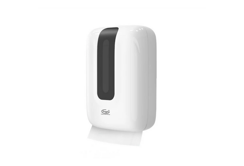 White Plastic Dispenser For Single Fold Paper Towel - Each