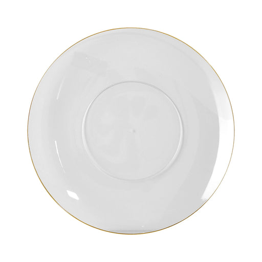 White Plastic Plates With Gold Rim 9 inch, Party Lunch Plates