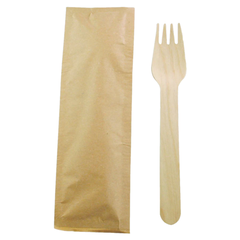 6.25" Individually Wrapped Birch Wood Fork - 500/Case