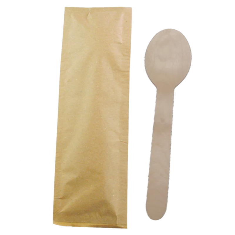 6.25" Individually Wrapped Birch Wood Spoon - 500/Case