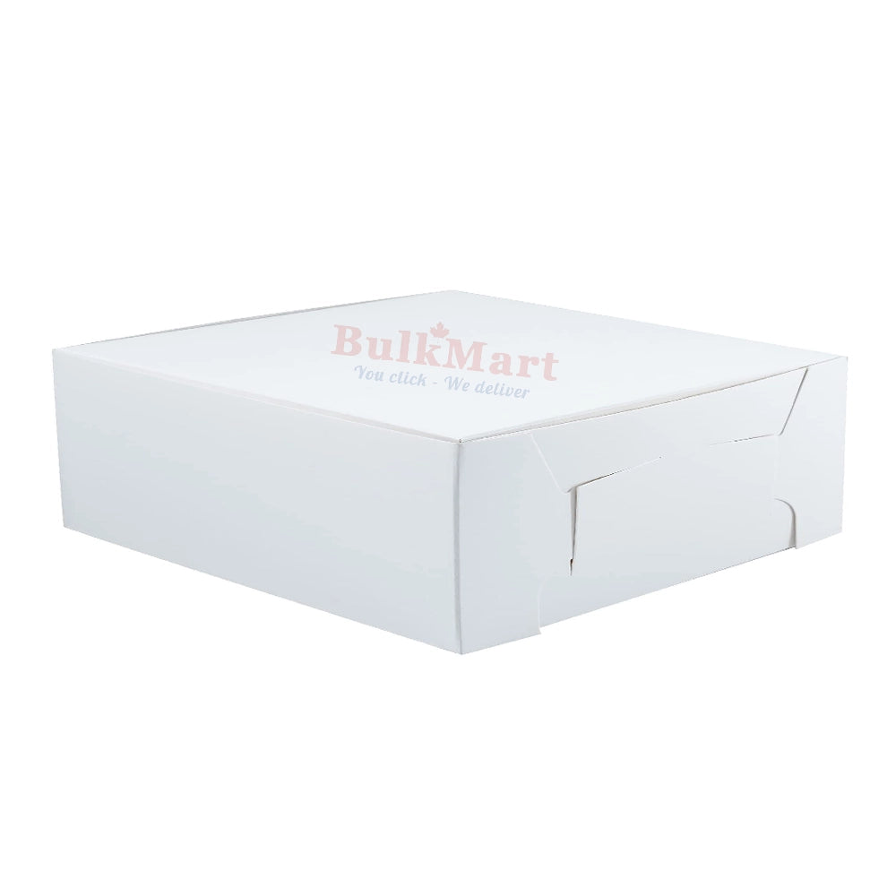 White Cake Box 9x9x2.5 Inch, Cake Carrier 250 Qty, Supplies Canada ...