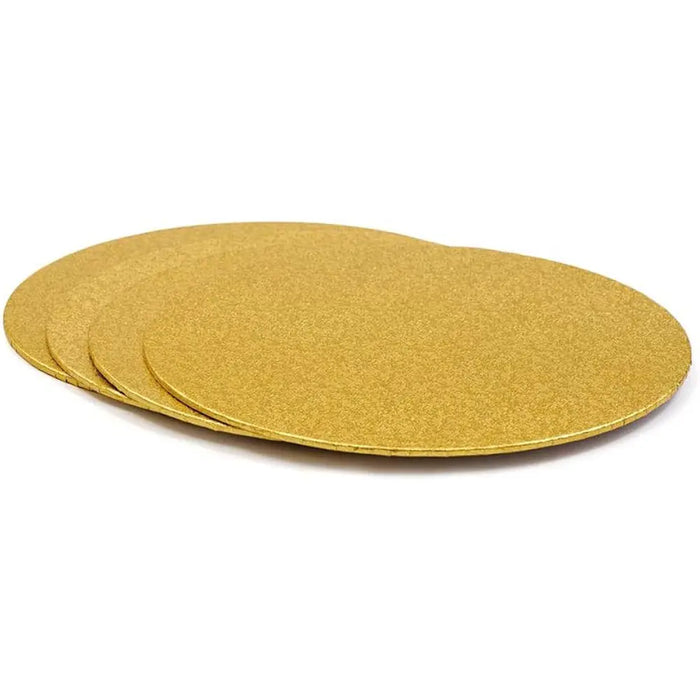 gold round thin cake boards