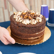 Enjay - 7" x .045" Round Scalloped Edge Gold Cake Sheet - 100/Case