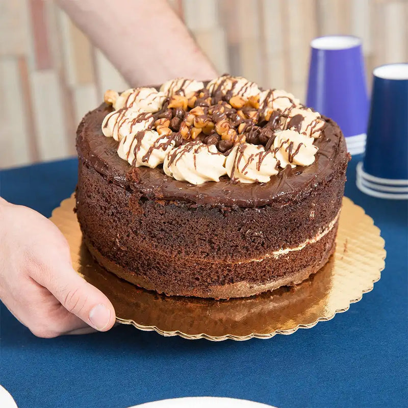 Enjay - 7" x .045" Round Scalloped Edge Gold Cake Sheet - 100/Case