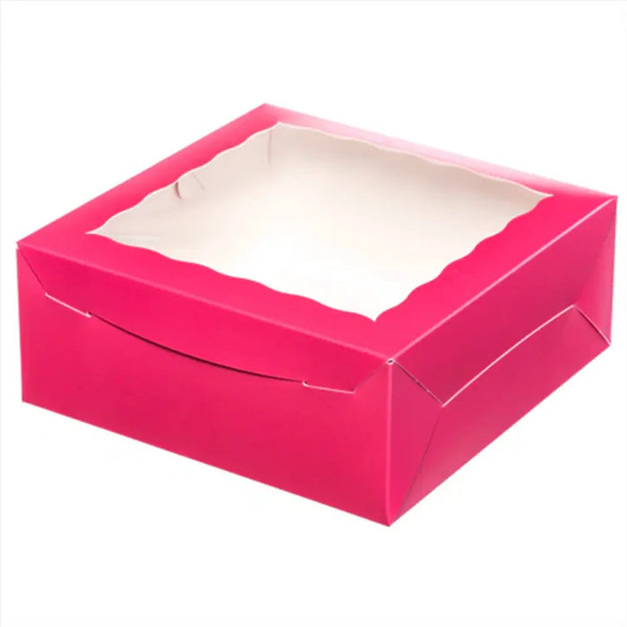 pink cupcake box with window 10x10x4
