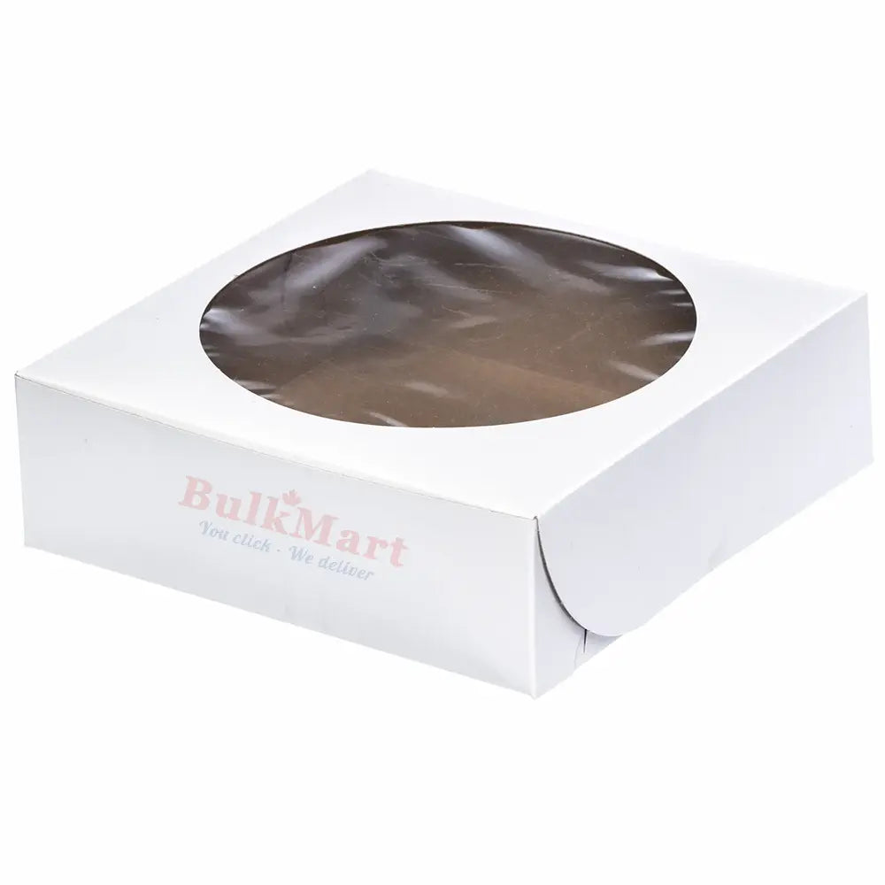 White Window Cake Box 9x9x2.5 Inch, Dessert Container 200 Qty — Bulk Mart