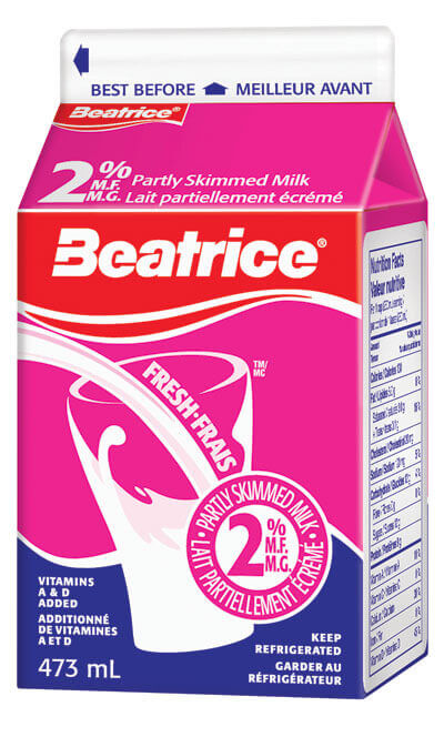 Beatrice - 2% Partly Skimmed Milk - 473 ml