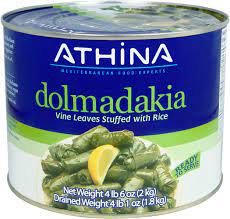 Athina - Stuffed Vine Leaves - 6 x 2 Kg - Bulk Mart