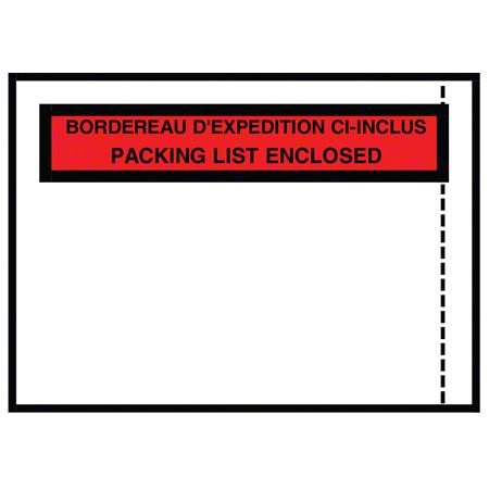 Belle-Pak - 4.5" x 5.5" Packing Slip Envelopes Printed Bilingual - 1000 Pcs - Bulk Mart