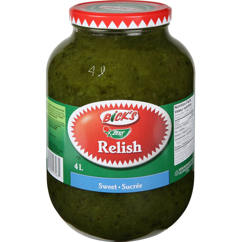 Bick's - Zest Brand Sweet Relish - 4 L - Bulk Mart