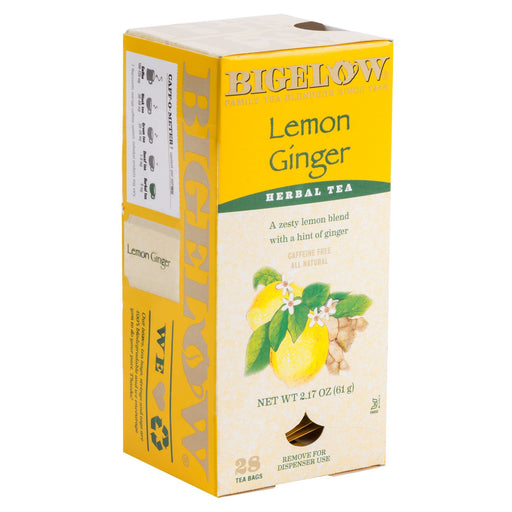 Bigelow - Lemon Ginger Herbal Tea Bags - 28/Box - Bulk Mart
