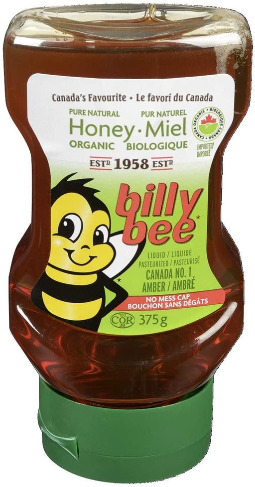 Billy Bee - Organic Pure Natural Honey Upside Down Squeeze - 375 g - Bulk Mart