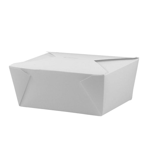 Bio-Pak - #4 White Paper Food Container 8.5" x 6.25" x 3.5"- 160 / Case - Bulk Mart