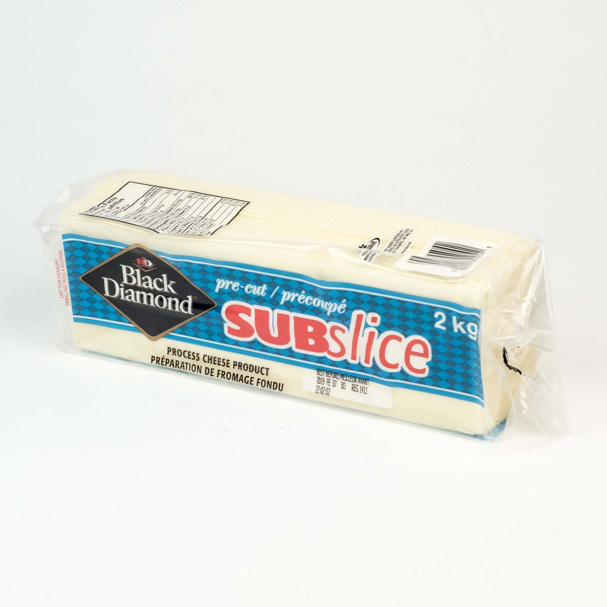 Pre Cut Sub Slice Cheese 2Kg Black Diamond Ready To Use Cheese — Bulk Mart
