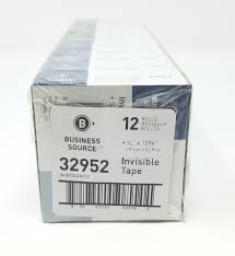Business Source - Invisible / Transparent Tape - 12/Pack - Bulk Mart