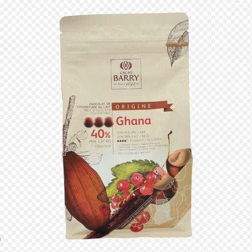 Cacao Barry - 40% Ghana Milk Chocolate Pistoles - 6 x 1 Kg - Bulk Mart