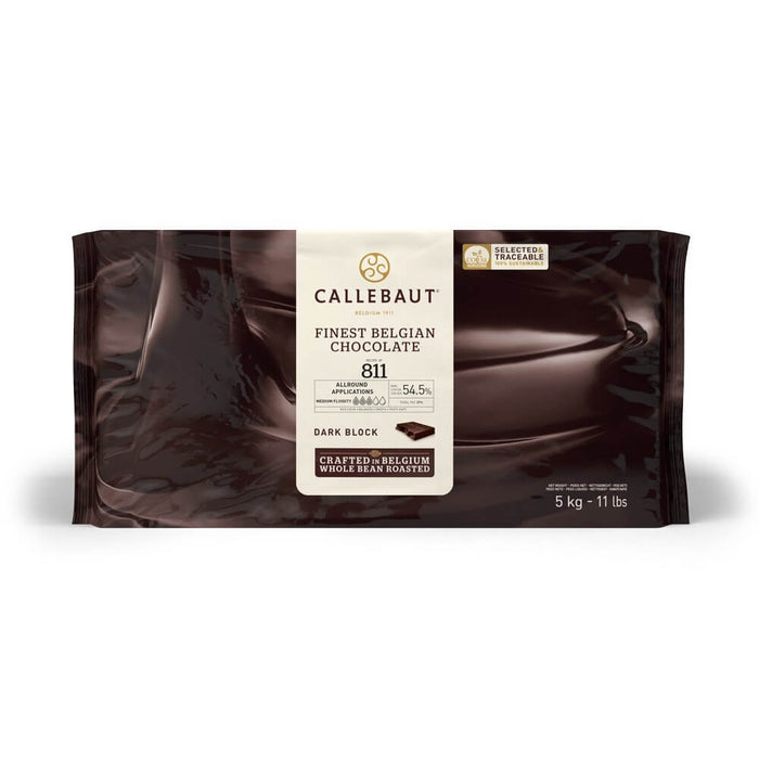 Callebaut - 811 Dark Chocolate Block 54.5% - 5 x 5 Kg - Bulk Mart