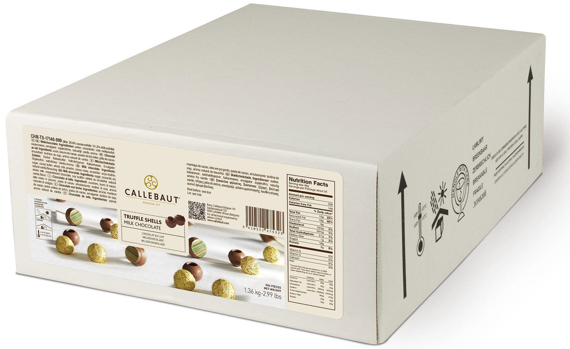 Callebaut - Truffle Shells Milk Chocolate - 504 Pcs - Bulk Mart