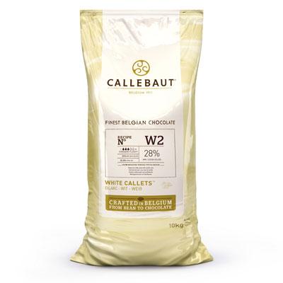 Callebaut - W2 White Chocolate Callets 28% - 2 x 10 Kg - Bulk Mart