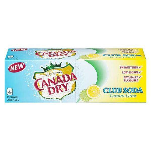 Canada Dry - Club Soda Lemon-Lime - 12 x 355 ml / Pack - Bulk Mart