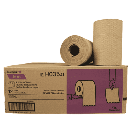 Cascades Pro - H035 Select Kraft Hand Paper Towel 8" x 350' - 12/Case - Bulk Mart