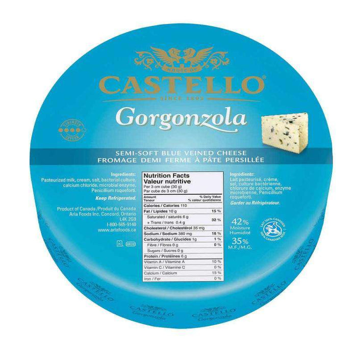 Castello - Gorgonzola Blue Cheese Wheel $26.49 Per Kg-Avg Weight 1.5 Kg - Bulk Mart