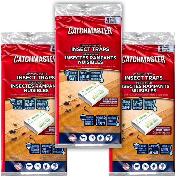 Catchmaster - Baited Spider & Insect Glue Trap - 4 / Pack - Bulk Mart