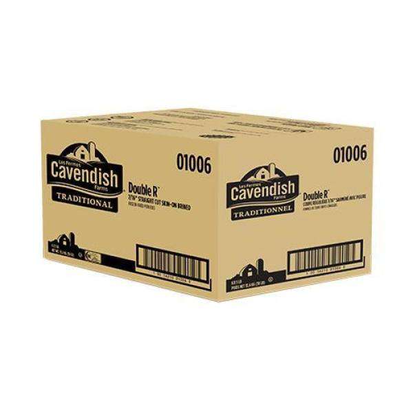 Cavendish - 7/16" Straight Cut Skin On Brined Fries #01006 - 6 x 5 Lb - Bulk Mart