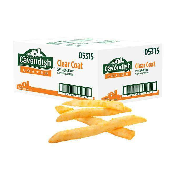 Cavendish - Clear Coat 3/8" Straight Cut Fries # 05315 - 6 x 4.5 Lb - Bulk Mart