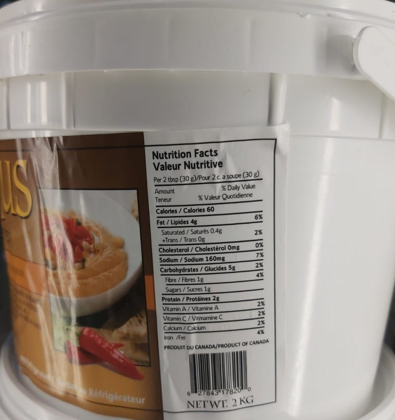Cedar Creek - Classic Traditional Hummus - 2 Kg - Bulk Mart