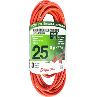 Chateau - 25 Ft Outdoor Orange Extension Cord - Each - Bulk Mart