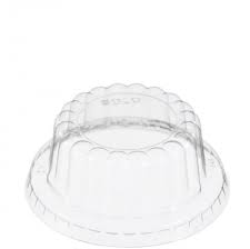 Dart Solo - Clear Dome Plastic Lids No Hole For 3.5 Oz Food Container - 100/Pack - Bulk Mart