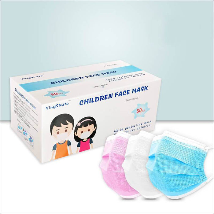Disposable Face Mask For Kids 3 Ply Protective - 50 / Pack - Bulk Mart