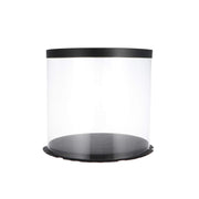 DURA - 12" Round Clear Plastic Cake Box With Black Base & Lid - 10/Pack - Bulk Mart