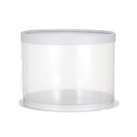 Bakery Carton1, 12 Inch Round Clear Tall Plastic Cake Box White 10 Qty ...