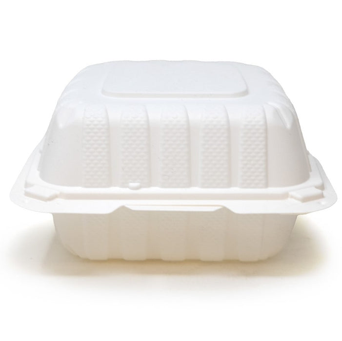 DURA - 6" x 6" x 3" MFPP Microwavable Take Out Container White - 500/Case - Bulk Mart